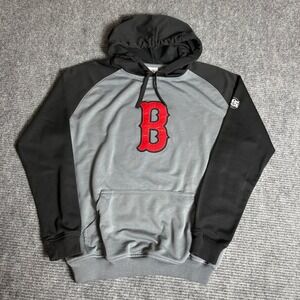 MLB Boston Red Sox Baseball Womens Large Hoodie Gray Black B 16 Logo
